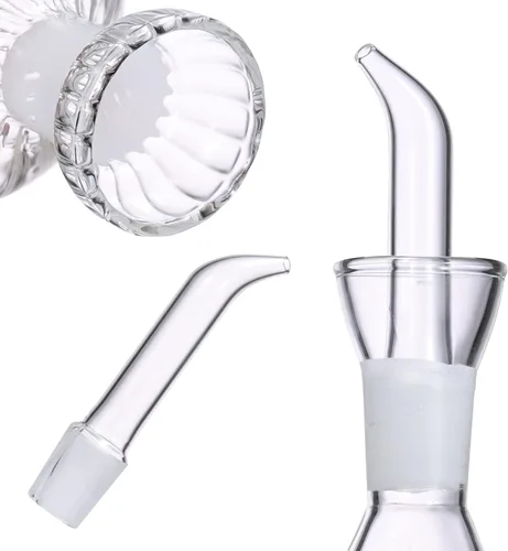 Vista 4 de ELETON Dispensador de aceite de oliva de bola a rayas, no necesita embudo, botella de aceite fácil de rellenar con vertedores, botella dispensadora