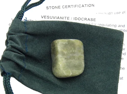 Vista 3 de Productos fundamentales de Rockhound: 1 pieza de cristal de piedra de vesuvianita natural de la India (grande)