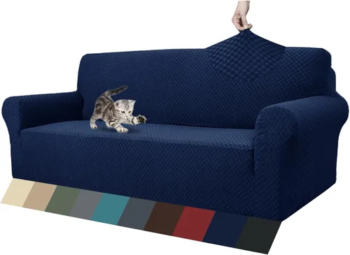 Vista 42 de ZNSAYOTX 1 Funda de silla Jacquard para sala de estar, funda de silla de alta elasticidad con brazos, antideslizante, apta para mascotas, funda