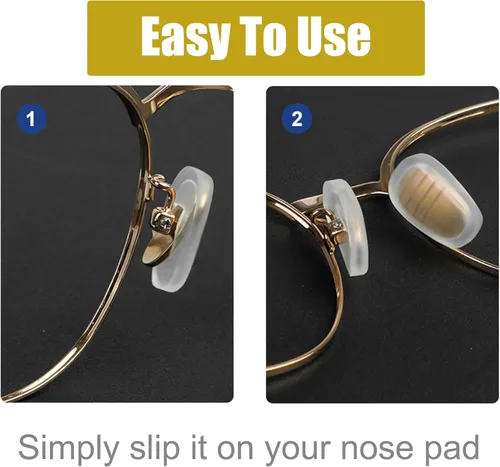 Vista 5 de 5 pares de almohadillas de nariz sin cordones, de silicona suave, almohadillas antideslizantes para la nariz, cubiertas protectoras para lentes