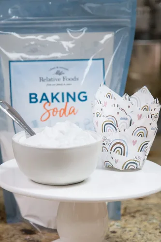 Vista 3 de Relative Foods Bicarbonato de sodio para cocinar, limpiar y más - Mezcla de bicarbonato de sodio sin gluten sin conservantes - Bicarbonato de sodio