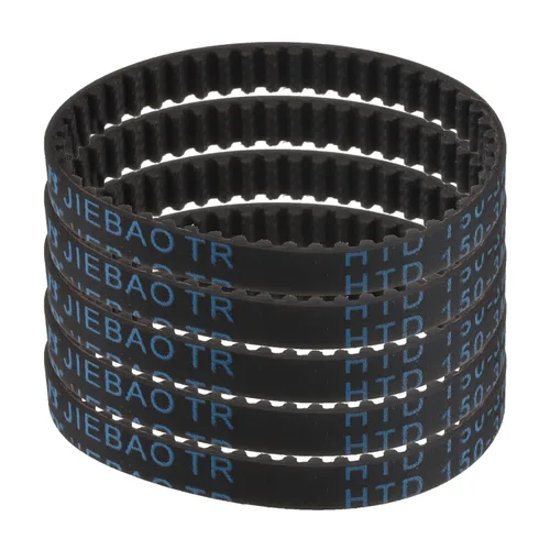 Vista 48 de uxcell 5 piezas HTD-3M Correa de distribución de goma 48 dientes, 144 mm de paso, 6 mm de ancho x 2,4 mm de altura, Correa de polea de distribución
