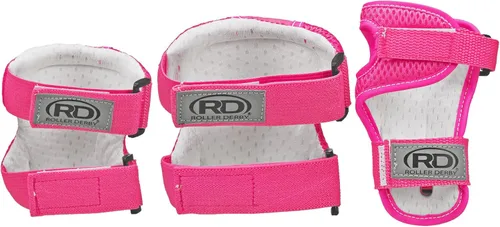 Vista 5 de Roller Derby Divertidos patines de ruedas con equipo de protección, tamaño ajustable, patines para principiantes, paquete de tres equipos