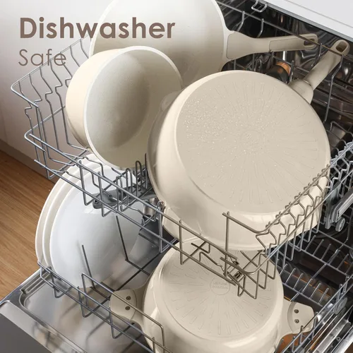 Vista 4 de SENSARTE Sartén antiadherente de cerámica de 8 pulgadas, sartén saludable no tóxica, sartén para tortilla compatible con inducción con mango
