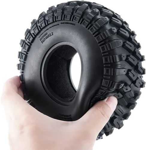 Vista 7 de RCHUBAM - 4 neumáticos de goma RC OD con espuma de 5.512 in para 1/10 Axial SCX10 Wraith TRX-4 RC Crawler Car