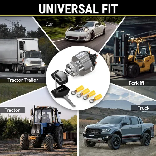 Vista 5 de MGI SpeedWare Interruptor de llave de encendido universal de 4 posiciones para coche de 12 V, camión, tractor, remolque, montacargas