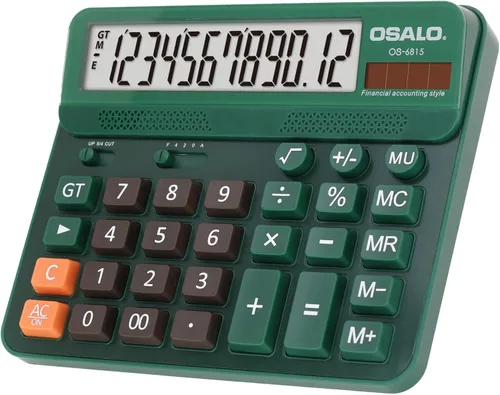 Vista 17 de Calculadora de escritorio extra grande de 5 pulgadas, pantalla LCD de 12 dígitos, calculadora contable de números grandes con botón de respuesta