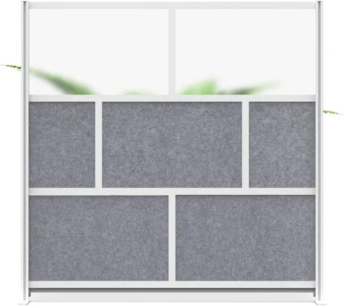 Vista 2 de Luxor MW-7070-FCG - Sistema modular de división de ambientes de pared, marco plateado, 70 pulgadas de ancho x 15.75 pulgadas de profundidad x 70