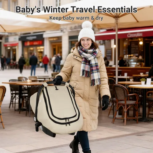 Vista 8 de Rquite Funda para Asiento de Coche para Bebé, Fundas de Asiento de Coche de Invierno para Niño y Niña, Funda Impermeable para Asiento de Coche