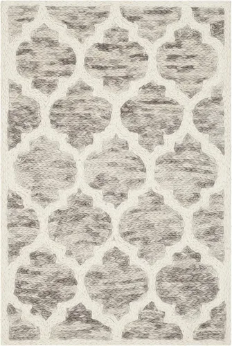 Alfombra premium de lana hecho a mano, color marrón claro y marfil de la colección Safavieh Himalaya HIM121A, Lana