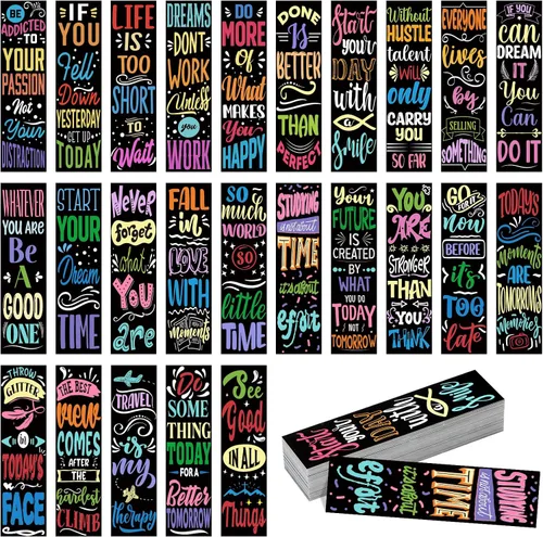 200 marcapáginas inspiradoras con citas motivacionales, marcadores a granel de doble cara impresos motivadores, marcadores de página positivos para