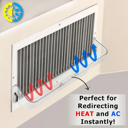 Vista 2 de Home Intuition Deflector de ventilación de calor y aire de 8.5 a 15 pulgadas, magnético, sin fusión, ajustable para rejillas de ventilación, paredes