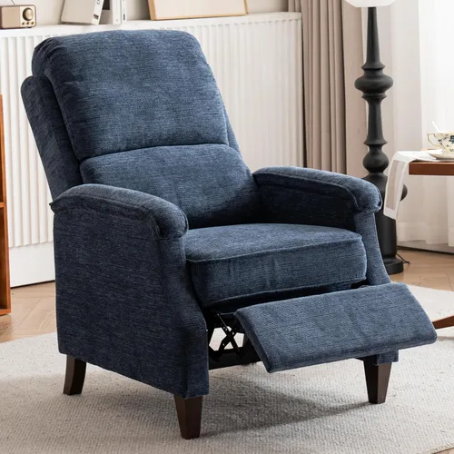 Vista 10 de VKNOW Silla reclinable, sillón reclinable de tela con reposabrazos suave, asiento de cine en casa con respaldo ajustable y soporte lumbar, sofá Beige