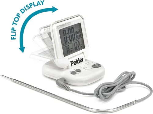 Vista 2 de Polder Termómetrotemporizador digital en el horno, color blanco