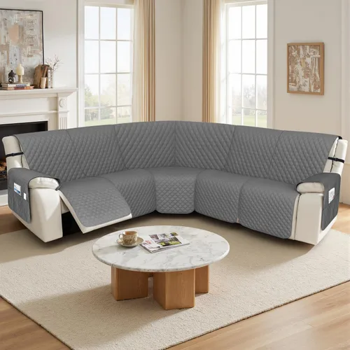 Vista 7 de Arfntevss - Fundas de sofá seccional reclinable 100% impermeables en forma de L, funda de sofá para sofá seccional reclinable en forma de L, juego