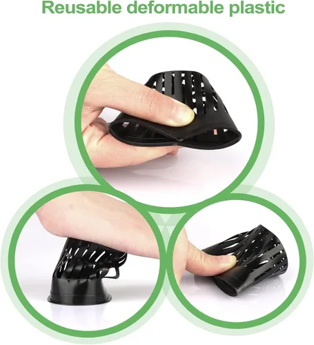 Vista 6 de Paquete de 500 macetas de red hidropónica de 2 pulgadas, copas de red de malla ranurada para sistema de cultivo de plantas, cestas de riego