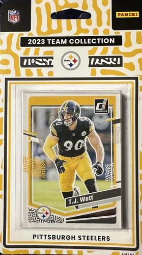 Pittsburgh Steelers 2023 Donruss Juego de 12 Tarjetas del Equipo Sellado de Fábrica con Kenny Pickett, George Pickens y TJ Watt más 3 Tarjetas de