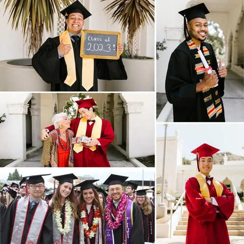 Vista 8 de GradClassical Unisex Matte Graduation Gown Cap Tassel Set 2022 2023 for High School and Bachelor