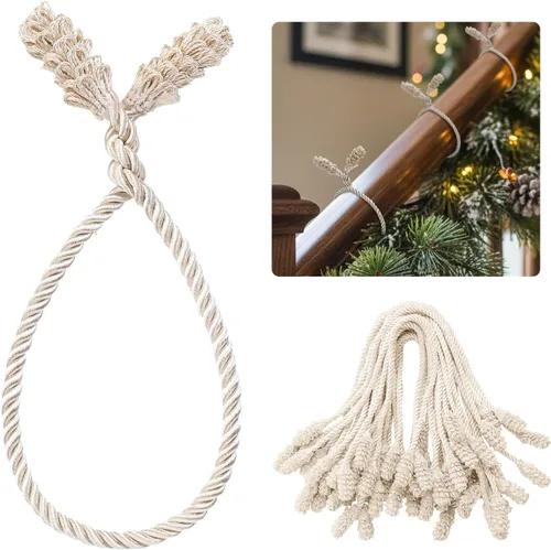 Vista 16 de Shappy - 12 piezas de ataduras decorativas de Navidad para barandillas, ataduras reutilizables y flexibles de torsión para guirnaldas, escaleras