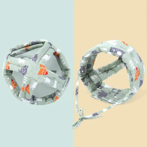 Vista 2 de Casco de seguridad para bebé, protección para la cabeza, de algodón, transpirable, ajustable, sin golpes, protector de cabeza para caminar y gatear