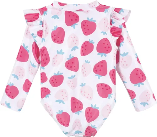 Vista 2 de Gerber Traje de baño de una pieza de manga larga para bebés y niñas