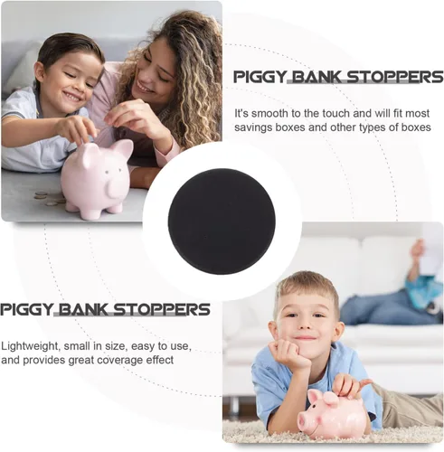 Vista 5 de Ipetboom 20 tapones de plástico para agujeros para alcancías, bancos de monedas, tapones redondos, no necesitan herramientas, fácil instalación