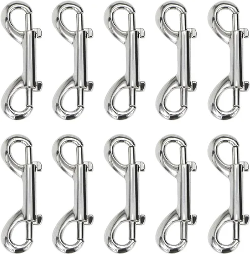 Clips de metal de doble extremo para cadena de gatillo de perno para cubo de agua, cubo de alimentación de mascotas, correa para perros agrícolas