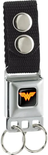 Buckle-Down Llavero Mujer Maravilla Logo A Todo Color Negro