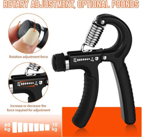 Vista 2 de 2 piezas de fortalecedor de agarre de mano, exprimidor de entrenamiento de mano, resistencia ajustable de 11 a 132 libras (11.0-132.3 lbs)