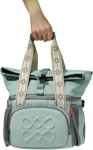 Vista 9 de Bolsa de almuerzo aislada con doble compartimento, con 2 compartimentos a prueba de fugas y tapa enrollable, lonchera de 13 L para el trabajo