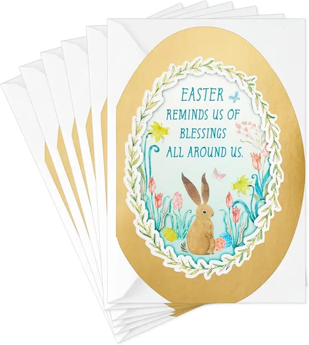 Hallmark Tarjetas de Pascua, bendiciones a nuestro alrededor (6 tarjetas de Pascua vintage con sobres)