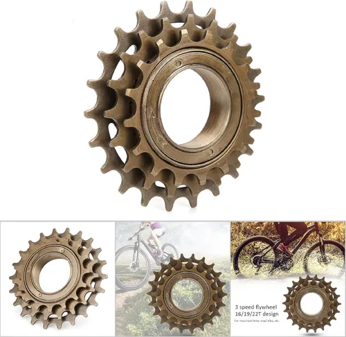 Vista 4 de 16/19/22T 3 velocidades volante resistente y Bycycle accesorio rueda libre adecuado para bicicleta de montaña, bicicleta de carretera