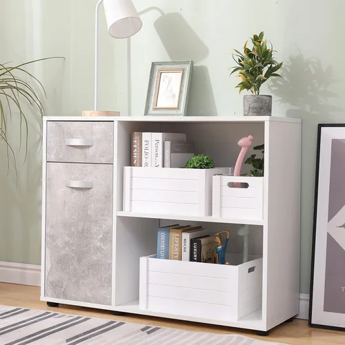 Vista 3 de Cajas modernas de madera blanca para almacenamiento, cajas decorativas rústicas, juego de 3 cajas de almacenamiento de madera extra grandes