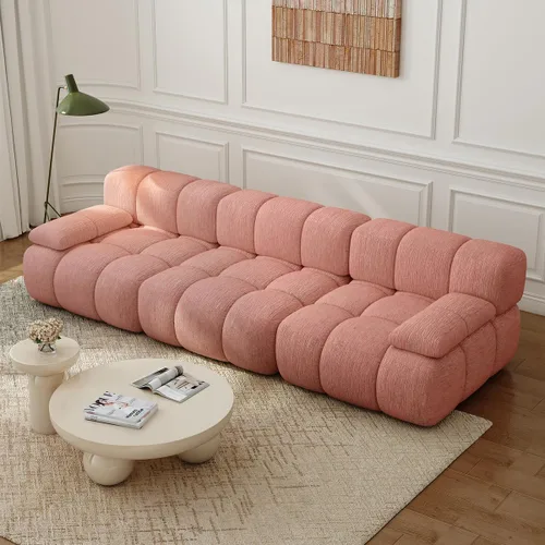 Vista 41 de Settab Sofá modular de nube modular de 118.5 pulgadas con otomana móvil, sofá de pana moderno de 4 asientos, asiento profundo, sofá sin hueso
