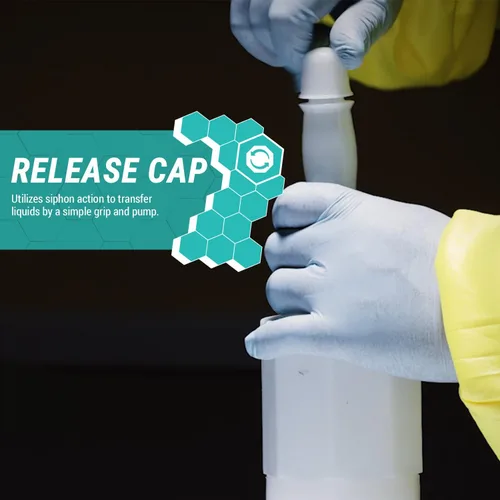 Vista 4 de TERA PUMP Bomba manual de tambor de mano, 5.5 GPM, sifón resistente a productos químicos, ácido resistente y bomba de base de agua para gasolina