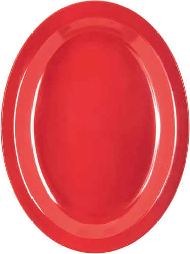 Carlisle FoodService Products Kingline - Bandeja ovalada de plástico ovalada para el hogar y restaurantes, melamina, 12 x 9 pulgadas, color negro,