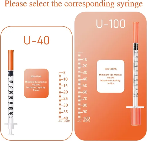 Vista 6 de Jeringas U-100 0.0 fl oz 29G 0.5in/13mm, dosificación cómoda y precisa, paquete de 50
