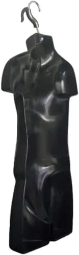 Vista 8 de DisplayTown Torso de maniquí infantil negro, forma de vestido con espalda hueca, con soporte acrílico para encimera o colgar, fácil de montar
