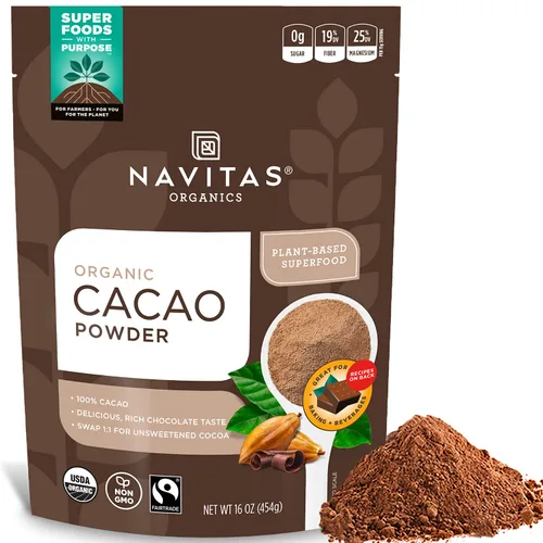 Navitas Organics Cacao en polvo, bolsas, 30 porciones, 1 libra (paquete de 1), 16 onzas
