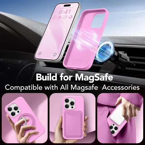 Vista 67 de GONEZ Funda magnética para iPhone 14, compatible con Magsafe, con protector de pantalla + protector de cámara, forro de microfibra antiarañazos