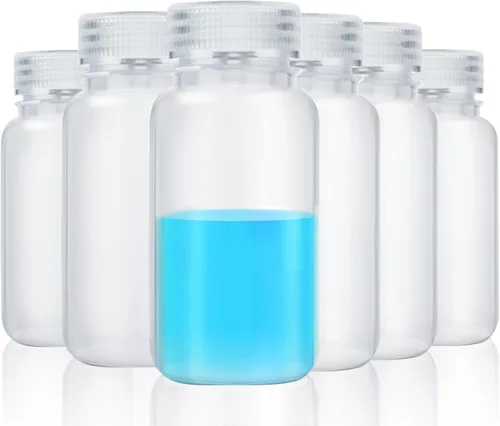 Vista 19 de Tatuo 6 piezas 30 ml 1 oz botellas de reactivo de polipropileno de plástico con tapas de rosca, envases de muestra transparentes de PP con tapa