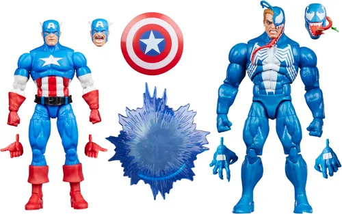 Marvel Legends Series Gamerverse Capitán América vs Venom, figuras de acción coleccionables inspiradas en videojuegos retro de 6 pulgadas