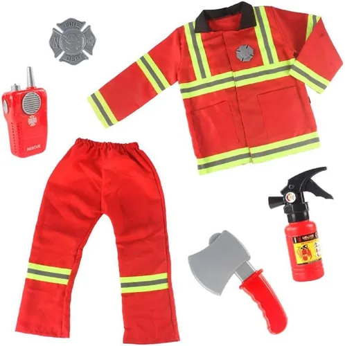 SARDFXUL Fireman Costume Brigade Role Play Set With Fireman Ouftits Fireman Toy For Halloween Fancy Dress Kids