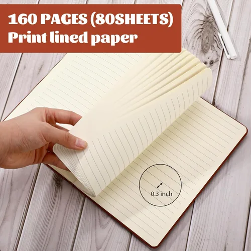 Vista 77 de Honoson 20 Pack Lined Journal Notebooks A5 Hardcover Executive Notebook 5.5" x 8.3" PU Leather Wide Ruled Journals Bulk with Elastic Band for Home