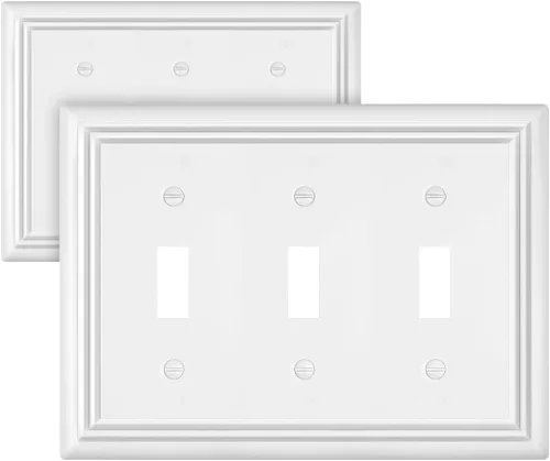 Vista 22 de Combinación de bronce envejecido 1 interruptor/1 placa de pared ciega, paquete de 1 cubiertas metálicas ciegas para interruptor de luz, 2