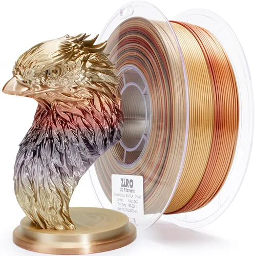 Vista 32 de ZIRO - Rápido cambio de color PLA, filamento de gradiente de color de 1.75mm, filamentos de PLA arcoíris brillantes, compatible con la mayoría