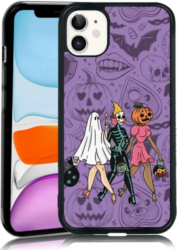 Vista 20 de Funda para iPhone 11 Pro Max, funda protectora de poliuretano termoplástico (TPU) a prueba de golpes, diseño de cabeza de calabaza, diseño de araña