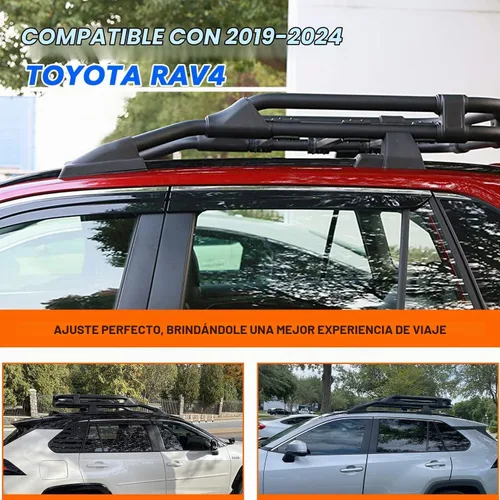 Vista 2 de Cesta de techo resistente compatible con Toyota RAV4 (2019-2025)