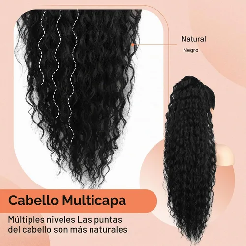 Vista 3 de SEIKEA Extensión de cola de caballo, 30" de largo, ligera, rizada natural completa con cordón, cola de caballo falsa, cola de caballo sintética