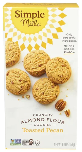 Vista 11 de Simple Mills Galletas crujientes de harina de almendras, chispas de chocolate, sin gluten, vegano, bocadillos saludables, hechos con aceite de coco